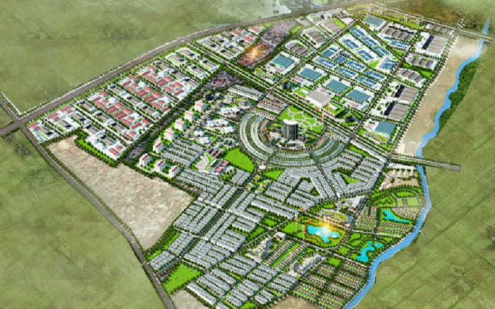 Phối cảnh tổng thể dự án Khu Công nghiệp, đô thị và dịch vụ VSIP Nghệ An 750 ha.